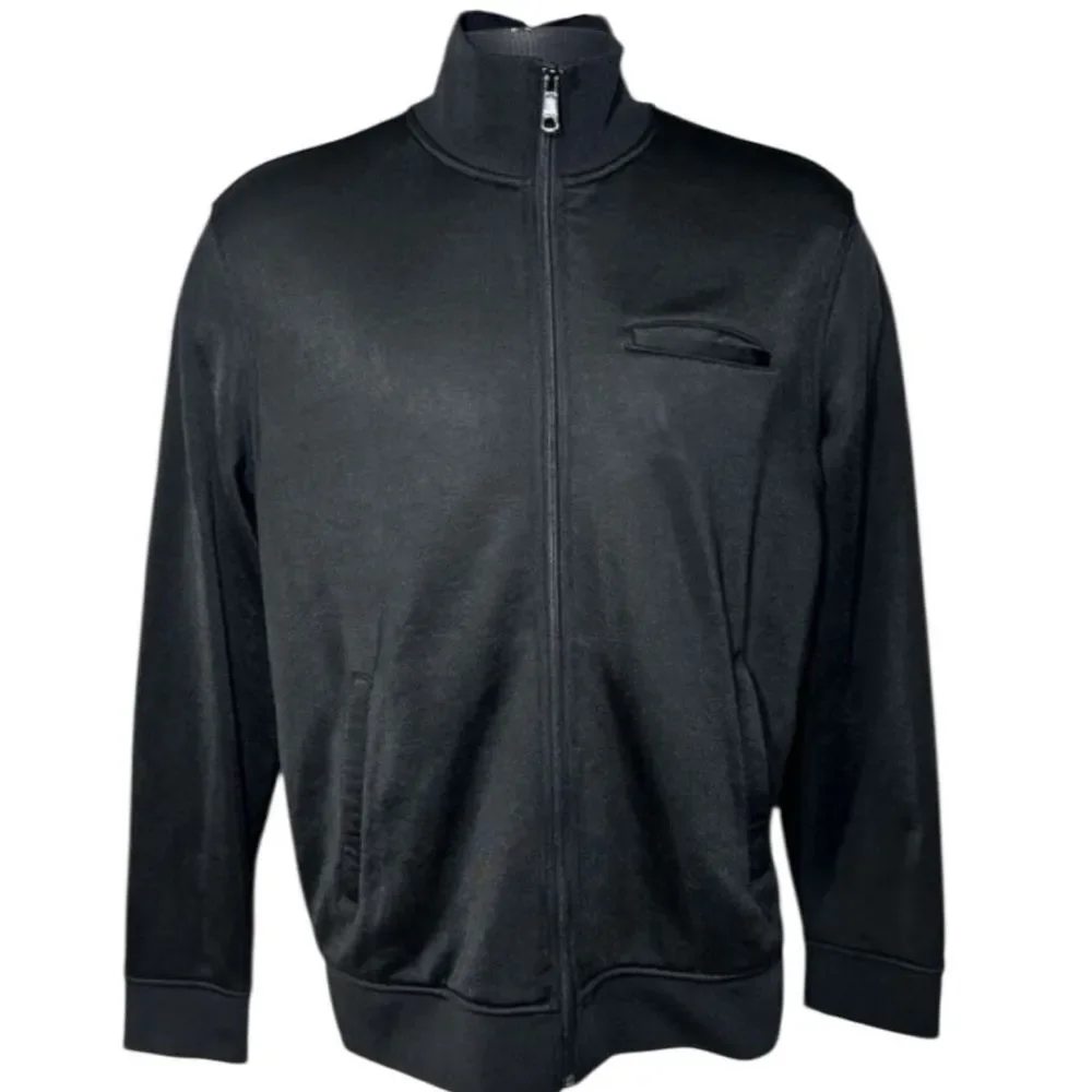 Vince Men's Black Zip-Up track jacket medium